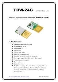 Wireless High Frequency Transceiver Module Rf Gfsk
