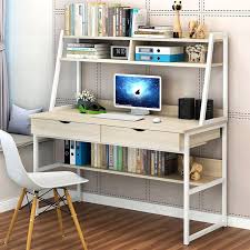 Computer Desk Table Shelf Drawer Office Study Student Furniture In 2020 Bookshelf Desk Simple Bookshelf Modern Computer Desk