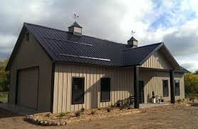 A pole barn home kit is a durable option that gives you everything you need to build a barn. Beige Tan Exterior Siding Black Roof Side Entry Metal Building Exterior Gray Want This Lester Building Metal Building Homes Lester Buildings Metal Buildings