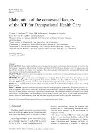Ze is regentes frans, geschiedenis en engels. Pdf Elaboration Of The Contextual Factors Of The Icf For Occupational Health Care