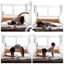 Morning Yoga In Bed Bed Yoga Morning Yoga Stretches Morning Yoga