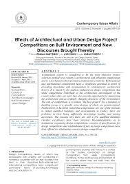 Wellbeing and care in the built environment. Calameo Effects Of Architectural And Urban Design Project Competitions On Built Environment And New Discourses Brought Thereby