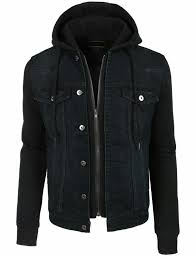 Black Hooded Denim Vest Jacket Denim Jacket Men Men S Coats And Jackets Hoodies