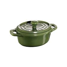 Black round 7 qt cocotte. Offizieller Shop Staub Mini Cocotte Ovale 11 Cm Verde Basilico In