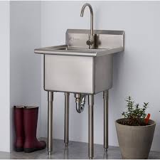 free standing laundry sink with faucet