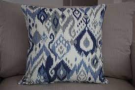 Grey velvet pillow cover 18x18 20x20 14x36 velvet pillows, decorative pillow, velvet cushion cover, grey velvet pillow covers. Blue Ikat Pillow Cover 20x20 Off White Blue And Gray Ikat Print With Dark Navy Denim Back Blue Ikat Pillow Ikat Pillow Covers Ikat Pillows
