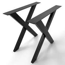 2x Metal Table Cross Legs In Shape In Cross Industrial Design Cross Style Shaped Table Steel Legs Custom Table Legs Xs8040 Metal Table Table Legs Custom Table Legs