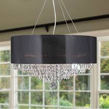 Find black drum pendant lighting at lowe's today. W83137c20 Gatsby 8 Light Chrome Finish And Clear Crystal Chandelier With Black Acrylic Drum Shade