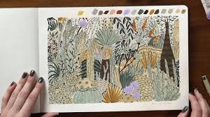 Love Illustrating Detailed Lush Botanicals Learn How To Combine Watercolor And Botanical Illustration Ink Drawing Techniques Fashion Illustration Watercolor