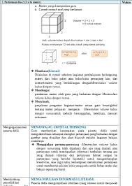 Cara menghitung rumus volume kubus dan balok sd kelas 5 cara menghitung volume bangun ruang. Rpp Tema 5 Volume Bangun Ruang Rpp Matematika Kelas 5 Sd Semester Urikulum 2013