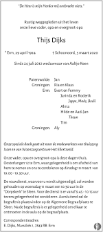 Listen to dagblad van het noorden | explore the largest community of artists, bands, podcasters and creators of music & audio. Thijs Dijks 05 03 2020 Overlijdensbericht En Condoleances Mensenlinq Nl