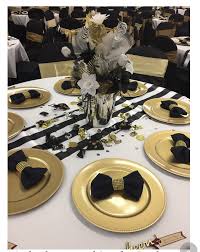 Black And Gold Centerpieces For Birthday Party Pin By M T On 70th Birthday Party Gold Party Decorations 60th Birthday Party 50th Birthday Party
