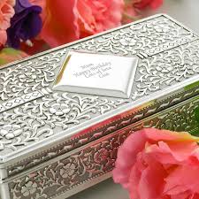 Create your own jewellery box ⟶. Silver Antique Personalised Jewellery Box With Free Gift Box