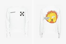 Bart Simpson Off White T Shirt Black Virgil Abloh Wypuszcza Mini Kolekcje Bart Simpson X Off White Bart Simpson Bart Long Sleeve Tshirt Men