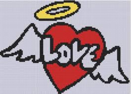 Angel Heart Cross Stitch Pattern Ange