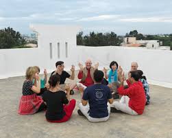 It combines gentle yoga breathing (pranayama), stretching, and simulated unconditional laughter. The Healing Powers Of Laughter Yoga The New York Times