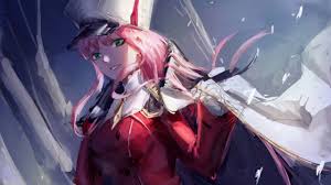 Latest post is zero two and ichigo darling in the franxx 4k wallpaper. Darling In The Franxx Zero Two With Hat With Background Of Gray And Blue 4k Hd Anime Wallpaper A Wallpaper Wallpapers Printed