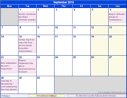 See all uk bank holidays in 2015 year calendar. September 2015 Eu Calendar With Holidays For Printing Image Format