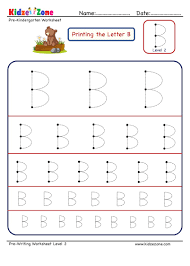 Capital & small letter tracing worksheet. Letter B Tracing Worksheet Different Sizes Kidzezone