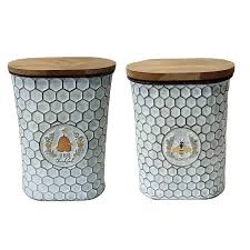 Our metal containers are categorized by style and shape. Decorative Bee Themed Metal Containers Set Of 2 Balderson Village Cheese Store