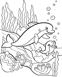 Set off fireworks to wish amer. Printable Dolphins Coloring Page For Children