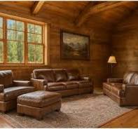 Grisham Brown 4 Piece Top Grain Italian Leather Set