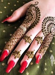 Find Here The Most Amazing And Stunning Combinations Of Nail Arts And Medndi Designs To Make Your Extra Cute And Fash Henna Patterns Finger Henna Henna Designs