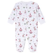 Kissy Kissy White Santa Christmas Footed Baby Body