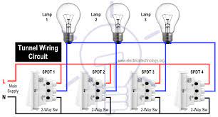 A schematic is best described as an impression of the circuit and wiring than a genuine representation. Tunnel Wiring Circuit Diagram For Light Control Using Switches