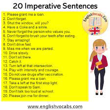 We did not find results for: 20 Imperative Sentences Examples Of Imperatives English Vocabs