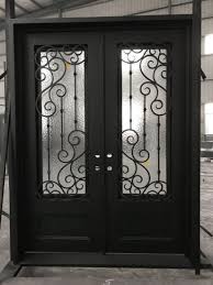 Free shipping on orders over $35. China American Style Simple Flat Top House Front Double Wrought Iron Glass Door China Door Elegant Hand Made Handles