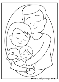 To print out a black and white coloring sheet, use the eraser to remove all the colors in the picture, and click the printer icon! Printable Family Coloring Pages Updated 2021