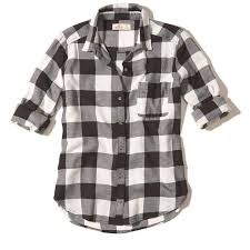 Black And White Checkered Shirt Hollister Button Front Flannel Shirt 40 Liked On Polyvore Featuring Tops Black Check Plaid Top Tartan Plaid Shirt Tartan Plaid Flanne Plaid Blouse Women