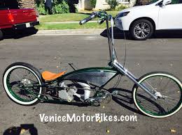 noname customs motorized bicycle chopper gasbike piston bike built by venice motor bikes motorized bicycle low rider bike bicycles chopper bike