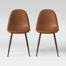 Shop for faux leather dining chairs in shop by material. 2pk Copley Upholstered Dining Chair Faux Leather Caramel Project 62 Target
