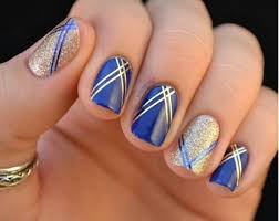 Navy blue and black nails. 40 Blue Nail Art Ideas For Creative Juice