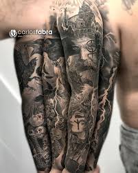 Na Dannom Izobrazhenii Mozhet Nahoditsya 1 Che Vikingtattoosleeve Dannom Izobrazhenii Wikinger Armel Tatowierung Wikinger Tattoos Wikinger Krieger Tattoos