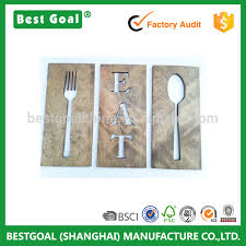 Other options include glass art and ceramic to stamped concrete. Import 16 Kitchen Art Fork Spoon And Eat Wooden Plaques Home Decor Carved Modern Wall Art From Best Goal Shanghai Manufacture Co Ltd China Tradewheel Com