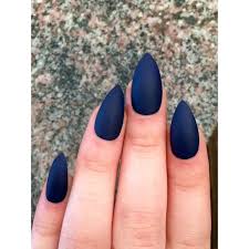 Acrylic nails can be short, medium or long, press on or glue on, be curved or square and there are styles for adults and children. Matte Nails Stiletto Nails Navy Blue Fake Nails 15 Liked On Polyvore Featuring Beauty Products And Nail Car Navy Blue Nails Blue Matte Nails Blue Nails