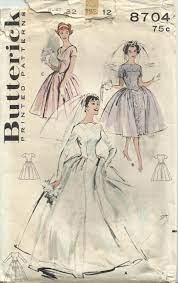 Butterick 8704 Gorgeous Vintage 1950s Bridal Wedding Gown Sewing Pattern 20 00 Via Vintage Wedding Dress Pattern Gown Sewing Pattern Wedding Gowns Vintage