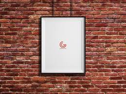 Free Bricks Wall Hanging Frame Poster Mockup Psd Hanging Picture Frames Hanging Frames Wall Poster Frame