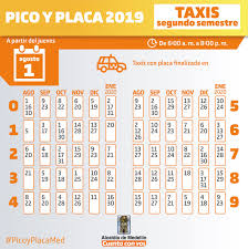 El pico y placa vehicular se mantiene en bogotá para diciembre. Pico Y Placa Para El Segundo Semestre Del 2019