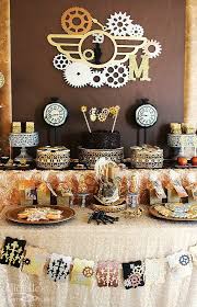 Diy Steampunk Birthday Party Theme Super Cool Decorations Steampunk Party Steampunk Wedding Steampunk Christmas