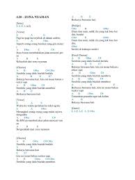 Chord dasar kunci gitar & lirik lagu ©chordtela.com. Chord Gitar Zona Nyaman Asli
