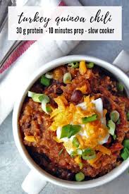 Slow Cooker Turkey Quinoa Chili With Black Beans My Everyday Table Recipe Slow Cooker Turkey Healthy Crockpot Recipes Healthy Slow Cooker