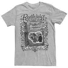 Beetlejuice, beetlejuice beetlejuice beetlejuice, michael keaton, ghost with the most, quote, lydia, winona ryder, tim burton, halloween, spooky, scary, ghost, the handbook for the recently deceased, costume, halloween costume. Men S Beetlejuice Handbook For The Recently Deceased Poster Tee