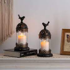 Gently used, vintage, and antique hurricane candle holders. Nuptio Antique Pillar Candle Holders Set Of 2 Creamy White Hurricane Candle Sticks Holder With Bird Shaped Ornaments For Wedding Party Dining Table Home Centerpieces Housewarming Gifts Pillar Holders Home Kitchen