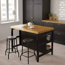 Ikea free standing kitchen islands with seating. Vadholma Kitchen Island Black Oak 126x79x90 Cm Ikea