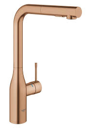 Shop our collection of copper kitchen sink faucets online! Grohe Essence Mixer Pull Out Spray Brushed Warm Sunset Copper 30270dl0