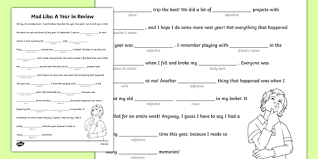 Updated 10/18/19 | originally published 11/24/15. A Year In Review Mad Libs Worksheet Worksheet Worksheet